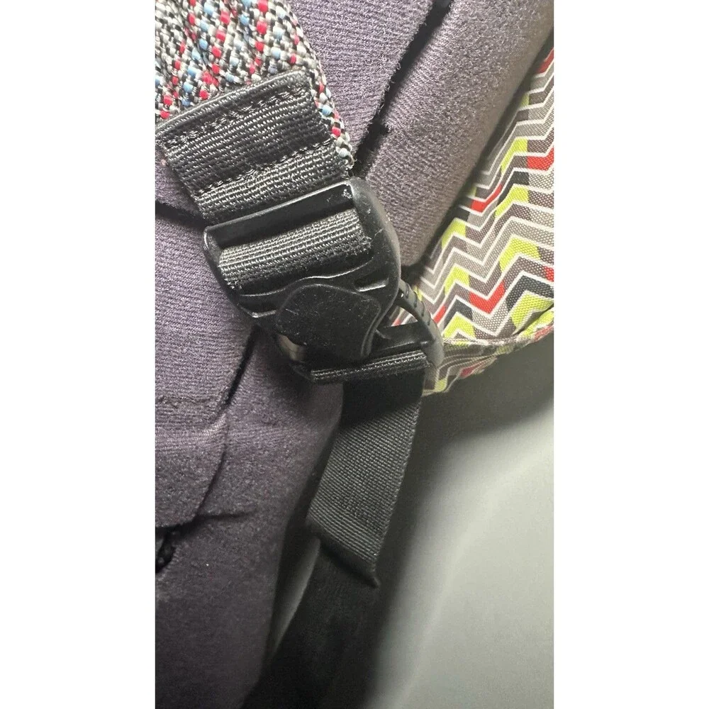 Kavu Rope Sling Crossbody Bag Geometric Print Multi-Pocket Hike Travel Teal Gray